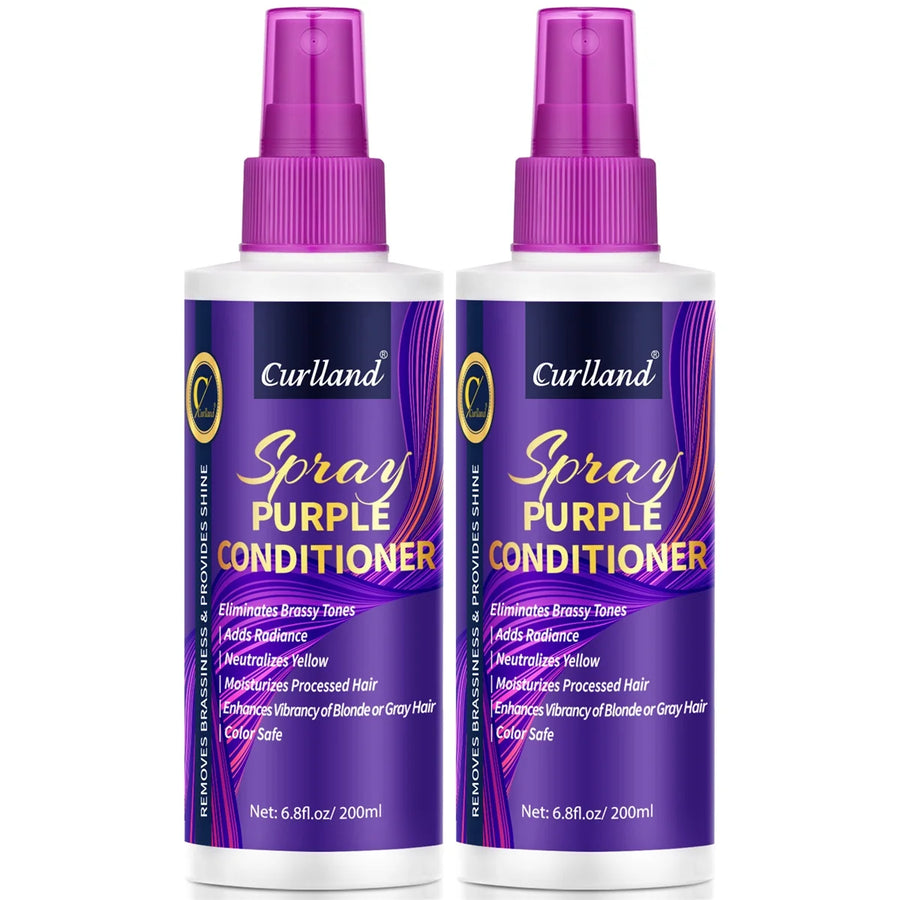💜 Spray Démêlant Violet – Neutralise les Reflets Jaunes & Sublime les Cheveux Blonds et Gris
